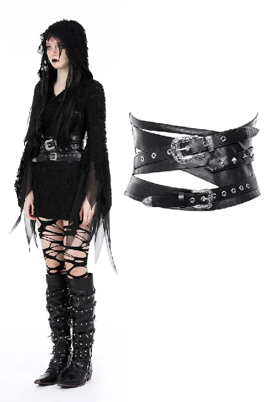 Instant Discount Punk metal buckle bandage underbust corset CW072