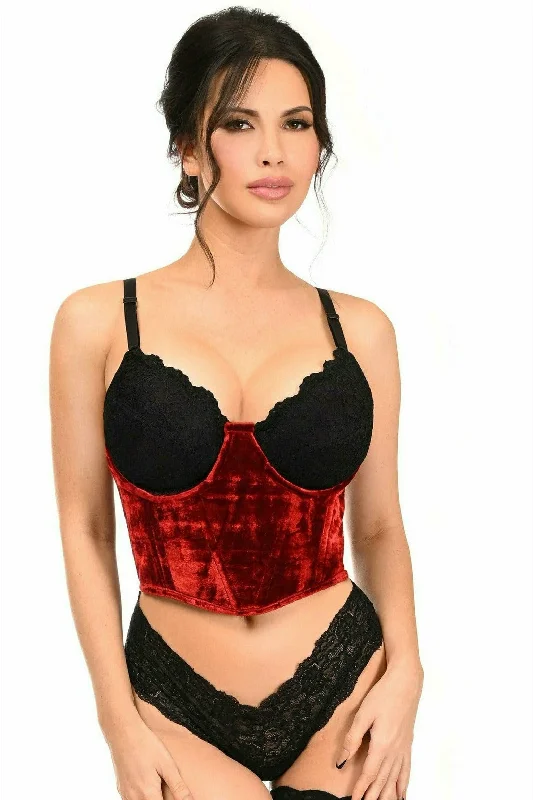 Deal of the Day Red Velvet Underwire Waist Cincher Corset