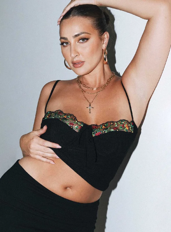 Final Clearance Sarella Bustier Top Black