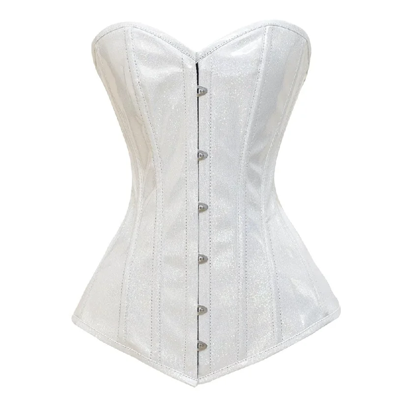 Final Markdown Shiny White Over Bust Corset - Laced Corset