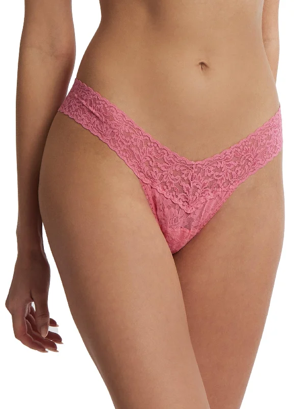 Year-End Sale Signature Lace Low Rise Thong Guava Pink
