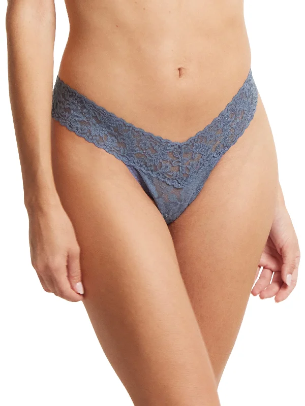 Take Advantage Signature Lace Low Rise Thong Tour Guide Blue