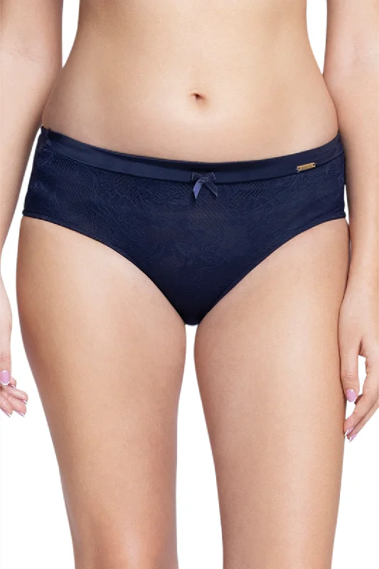 Price Cut Solid Low Rise Seamed Hipster Panty - Evening Blue