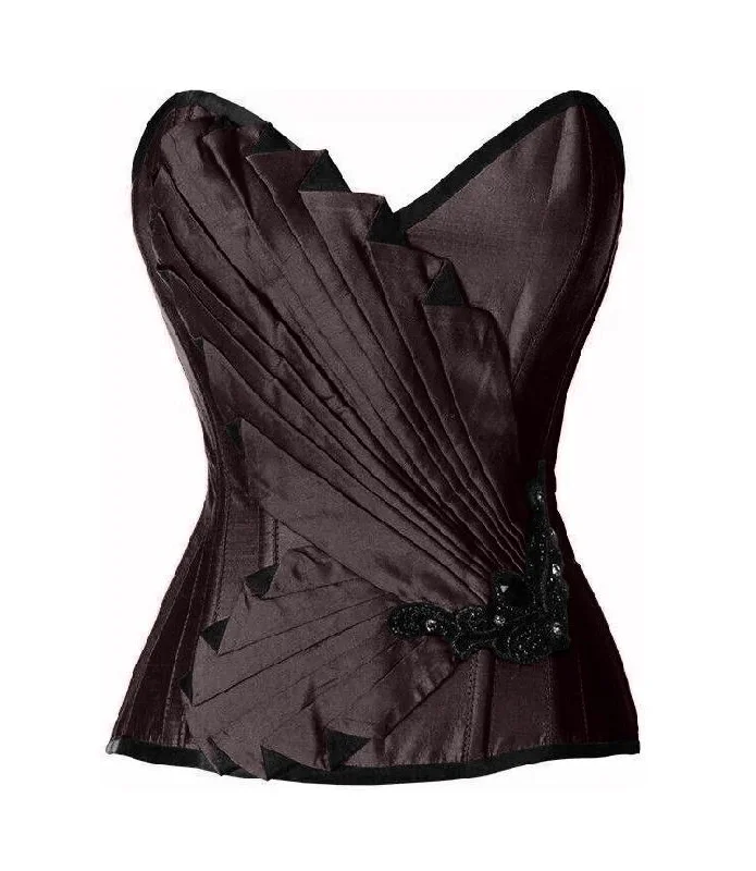 Weekend Offers That Shine Weekend Offers That Shine Wayth Black Satin/Taffeta Embroidered Overbust Corset Weekend Offers That Shine Weekend Offers That Shine Wayth Black Satin/Taffeta Embroidered Overbust Corset