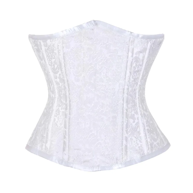 Price Fest White Brocade Double Bone Front Closed Gothic Underbust Bustier Corset