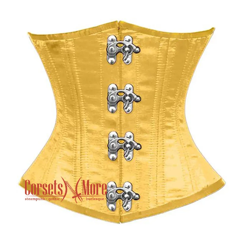 Final Sale Yellow Satin Double Boned Underbust Gothic Corset