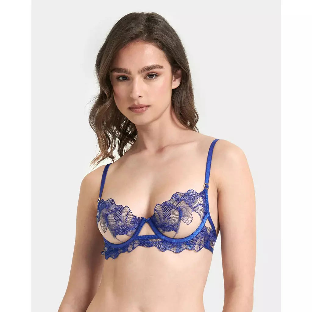 Quick Sale Adeline Bra Sheer/ Surf Web Blue
