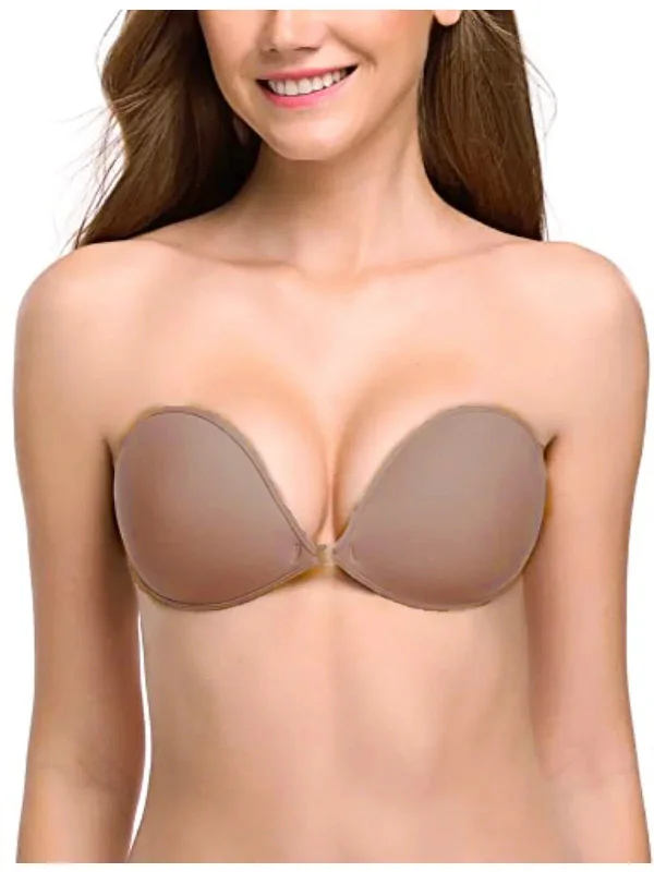 Weekend Deal Adhesive Push-up Reusable Self Silicone Bra Inserts Milk Coffee