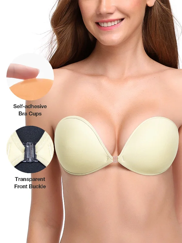 Don't Miss Out Adhesive Push-up Reusable Self Silicone Bra Beige