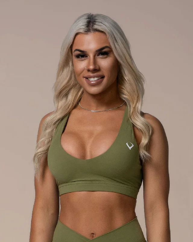 Limited Quantity Allure Cross Back Sports Bra - Olive