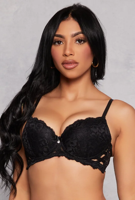 Don’t Miss Out Caged Side Lace Plunge Bra