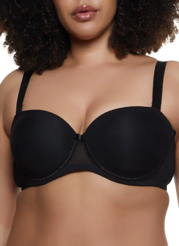 Now or Never Plus Size Mesh Comfort Balconette Bra