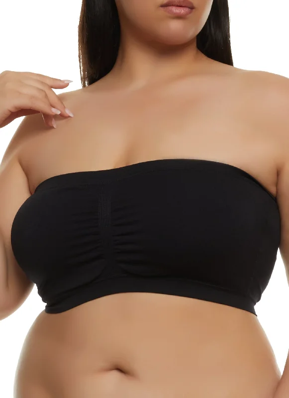 Extra Discounts Plus Size Seamless Bandeau Bra