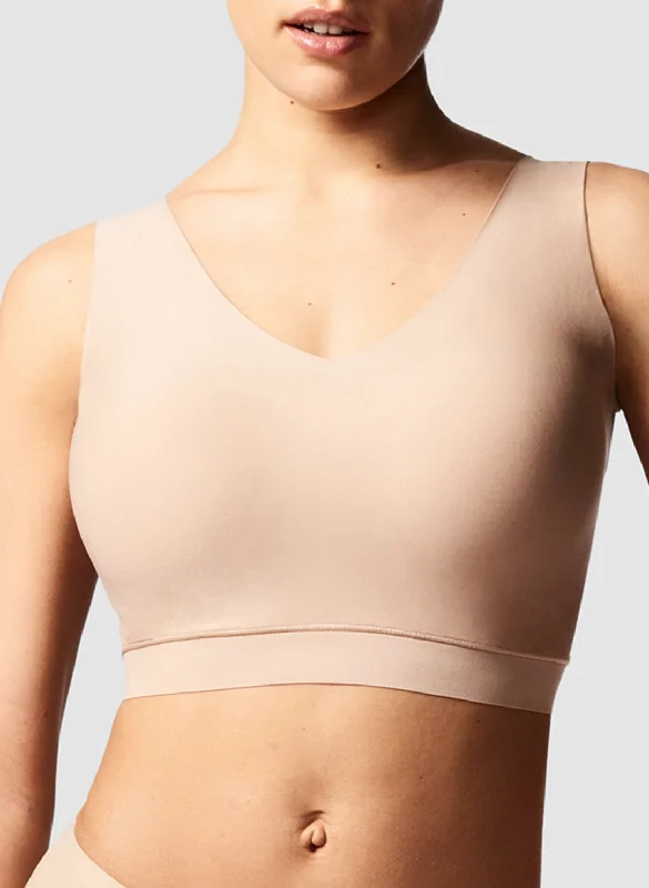 Great Bargains SoftStretch Ultra Beige Padded V-Neck Bralette
