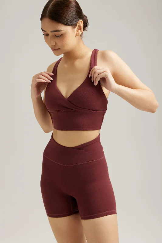 Don't Miss Out Don't Miss Out Wrap Bra in Dark Cherry