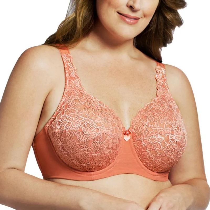 Fantastic Deals Full Coverage Stretch Lace Underwire Bra 2311 - Coral