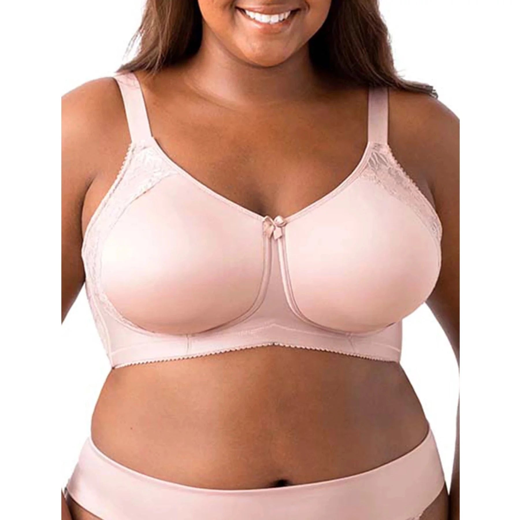 Friends and Family Sale Microfiber & Lace Molded Softcup Wireless Bra 1903 - Dusty Rose