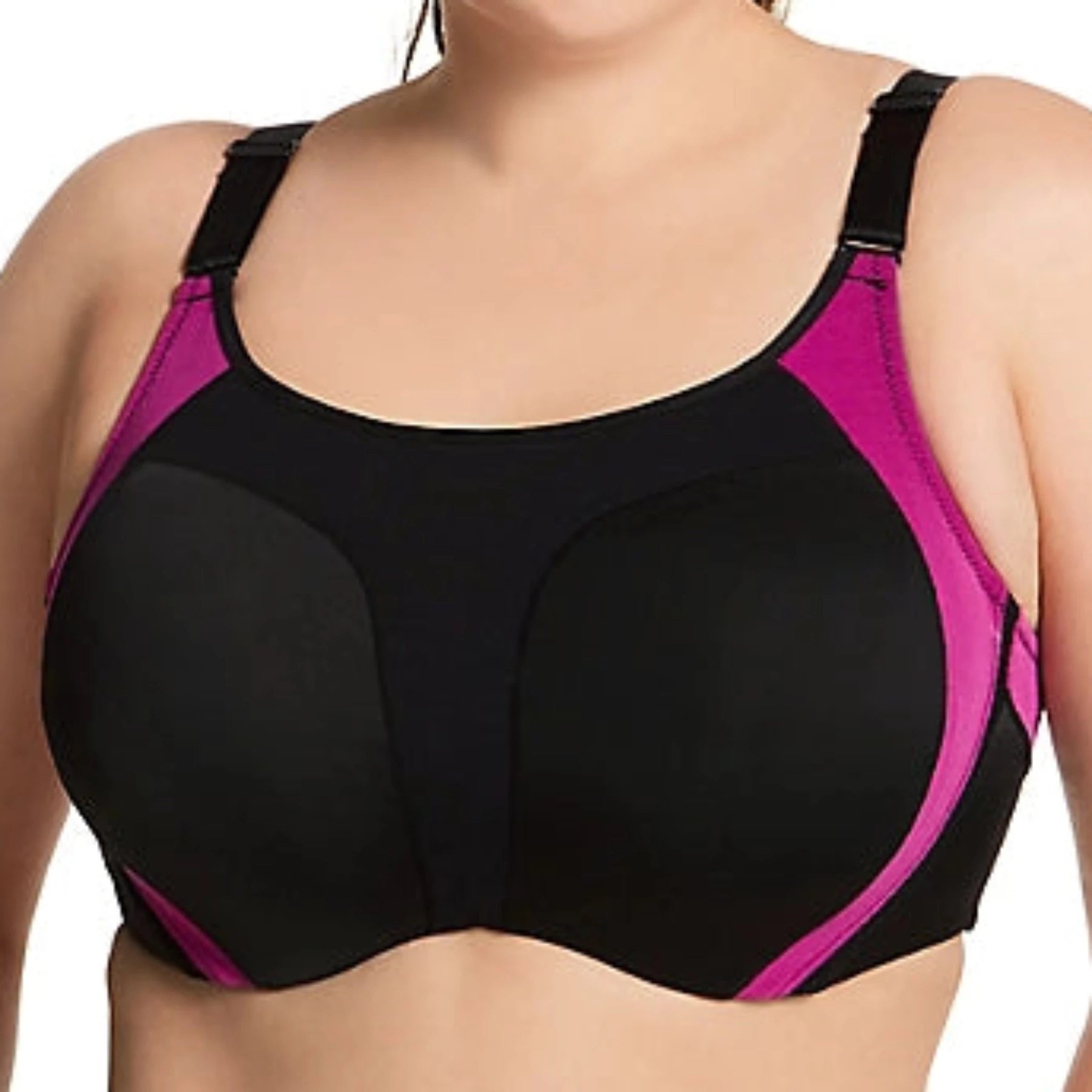 Clearance Event Microfiber Underwire Sports Bra 2511 - Black/Fuchsia