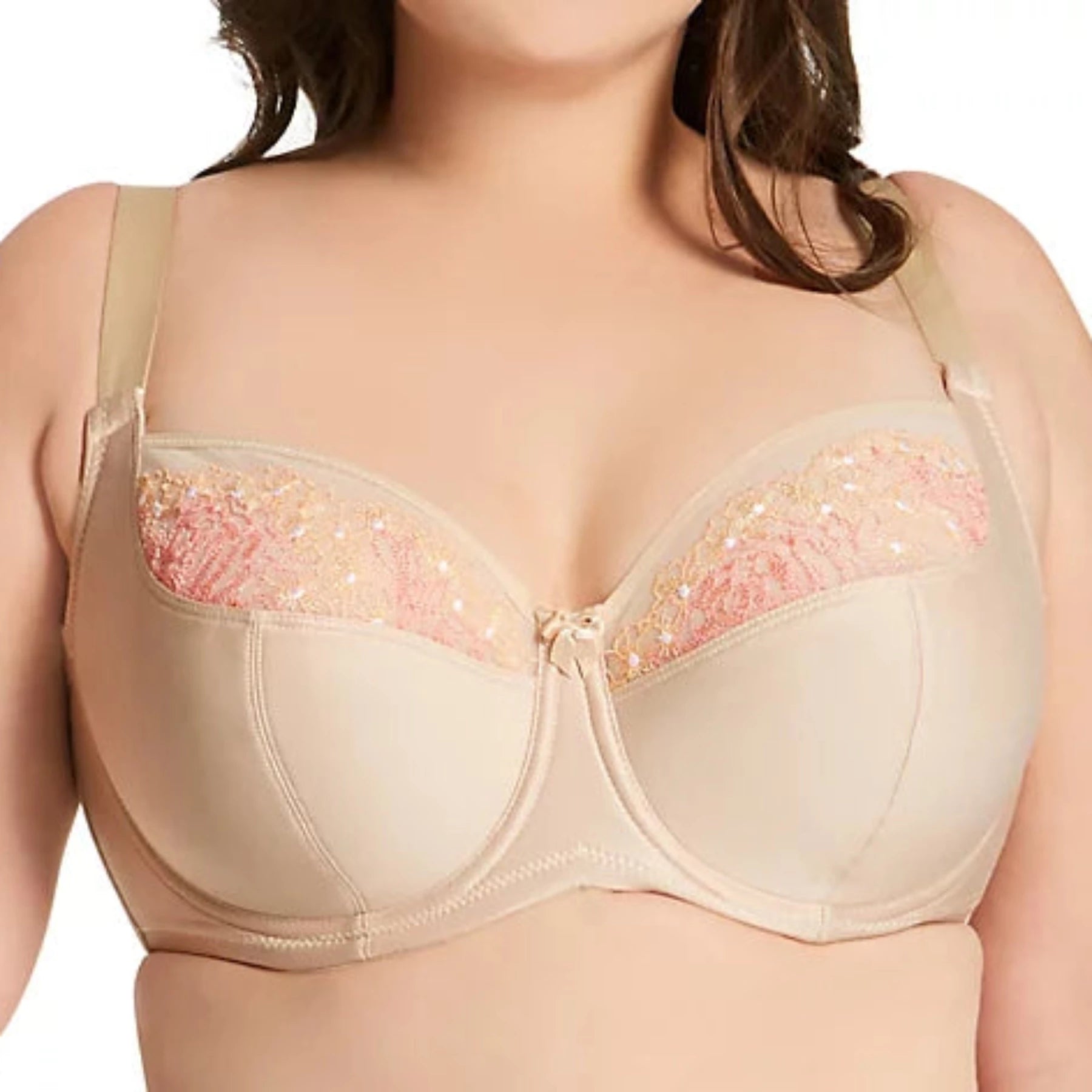 Weekend Deals That Spark Swiss Embroidery Balcony Underwire Bra 2918 - Nude