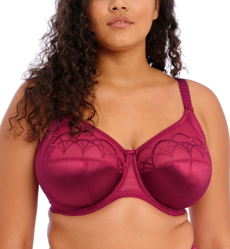Deal of the Week Elomi Cate Embroidered Full Cup Banded Underwire Bra (4030) - Berry