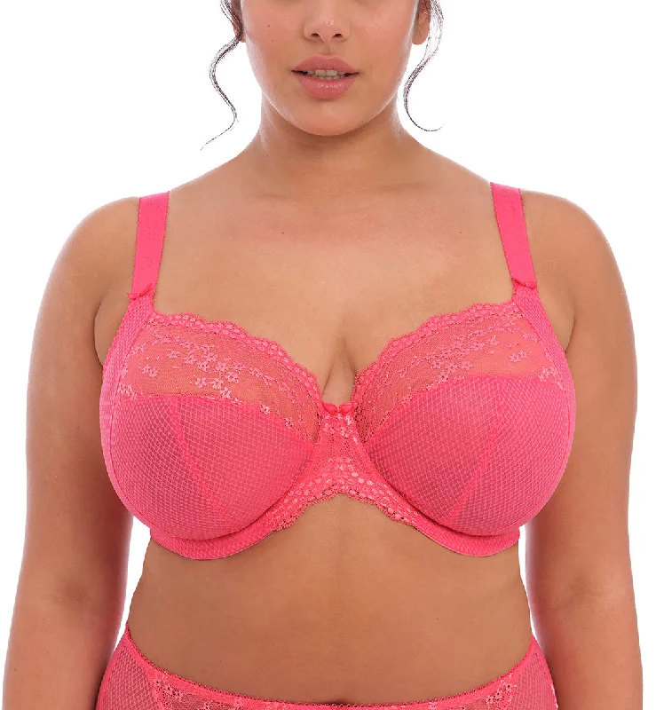 Hurry Up Elomi Charley Banded Stretch Lace Plunge Underwire Bra (4382) - Honeysuckle