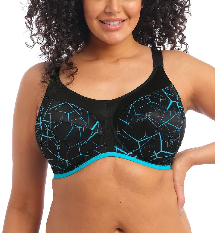 Deal Frenzy Elomi Energise J-Hook Underwire Sports Bra (8042) - Blue Lightning
