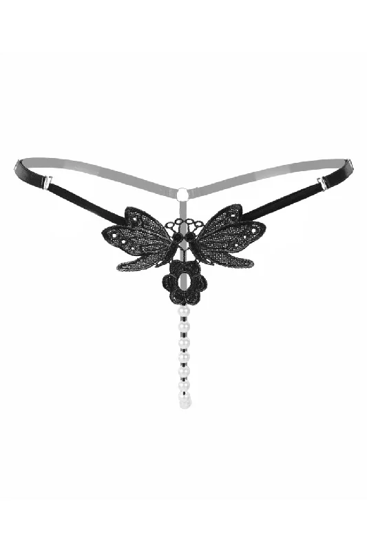 Super Discount Embroidered Butterfly Pearl Thong