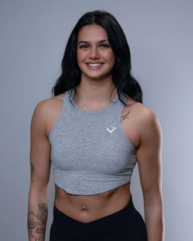 Sale Alert Essential Crop Top - Grey