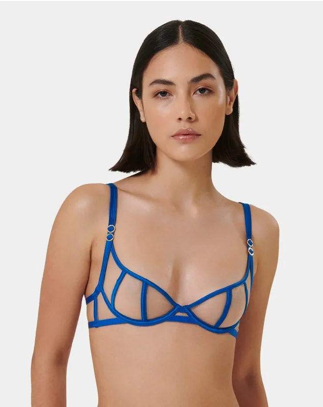 Lowest Price Etta Wired Bra in Egyptian Blue/Sheer