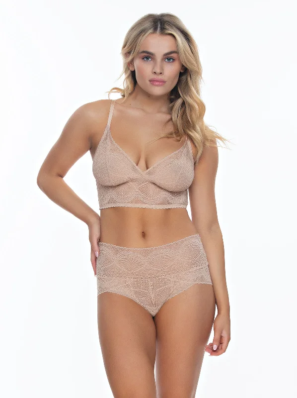 Big Savings Finesse Super Stretchy Lace Bralette & Brief 2-Piece Set