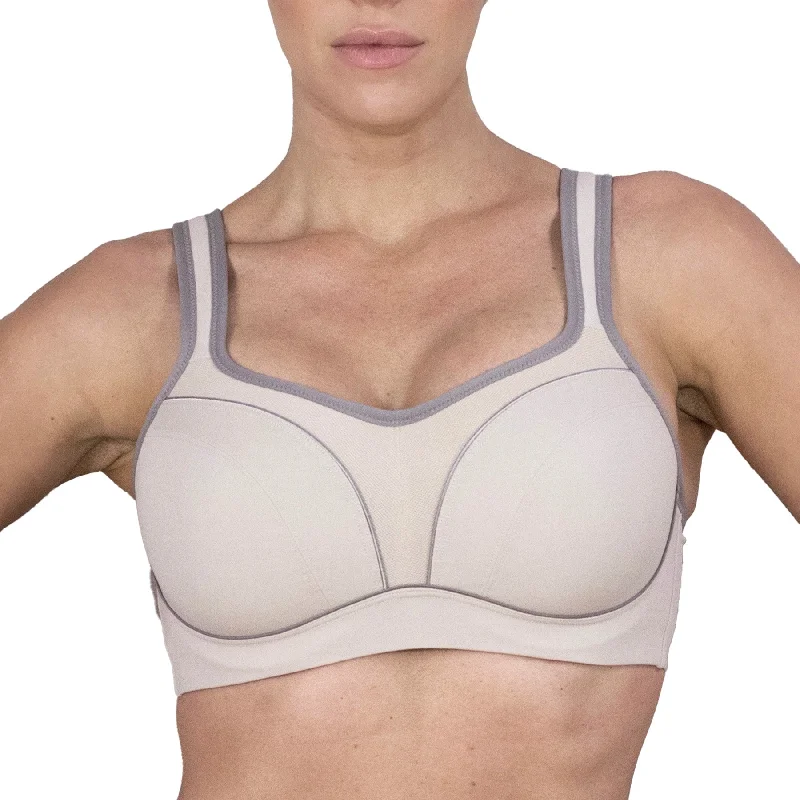 Best Seller Pauline Full Coverage Underwire Sports Bra B9660 - Fawn/Dark Taupe
