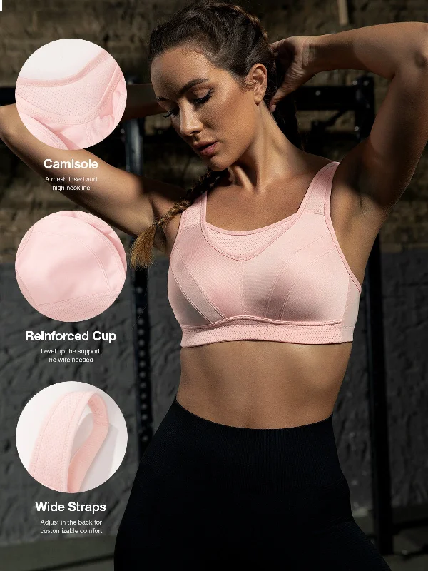 Online Exclusive High Impact Large Bust Full Coverage Workout Bras Pink