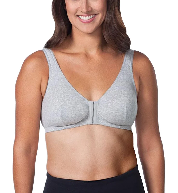 New Arrival Leading Lady Meryl Cotton Front Closure Bra (110) - Heather Grey