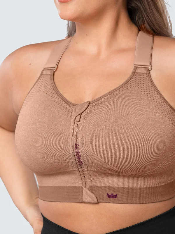 Super Sale Low Impact Sports Bra - Heathered Tan