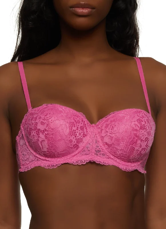 Quick Sale Floral Lace Balconette Convertible Bra