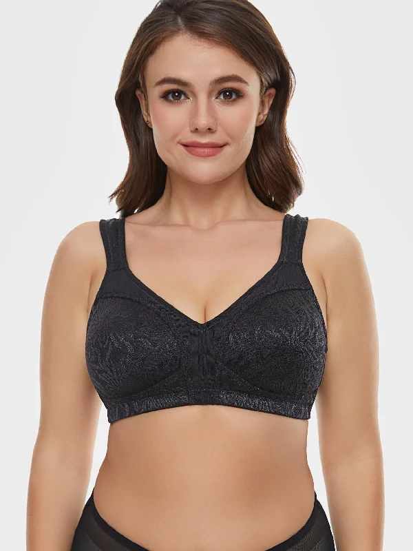 Weekend Offers That Excite Full Coverage Minimizer Bra Non Padded Wire-free Black