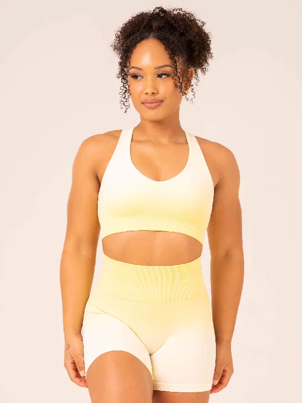 Flash Deal Flash Deal Ombre Seamless Sports Bra - Lemon Ombre