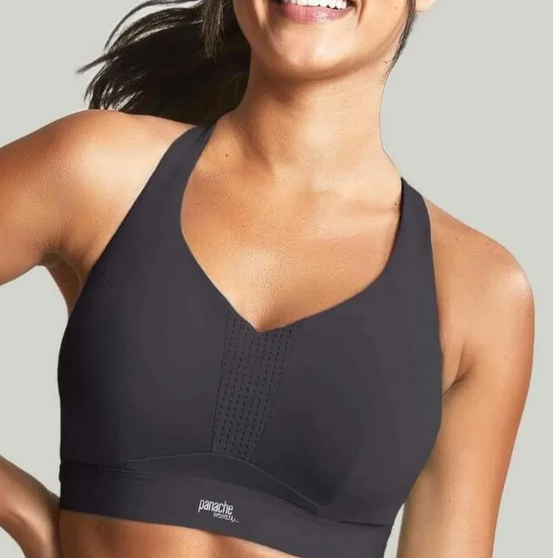 Steals and Deals Panache Ultra Perform Non Padded Wired Sports Bra in Black 5022