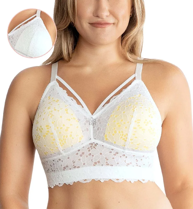 Weekend Deals to Brighten Your Day Parfait Mia Daisy Wire-Free Longline Bralette (P6142) - Pearl White