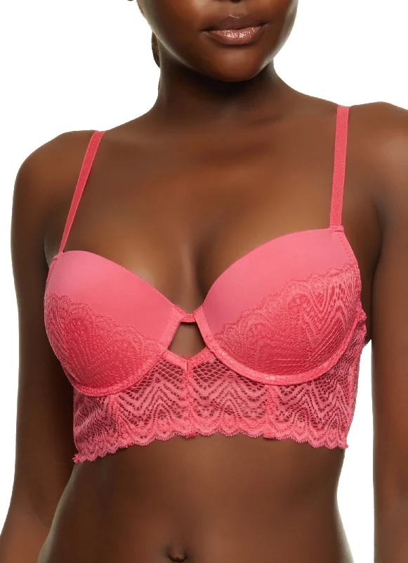 New Markdowns Keyhole Longline Plunge Bra