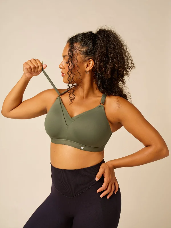 Closeout Deal Plunge Bra - Deep Lichen Green