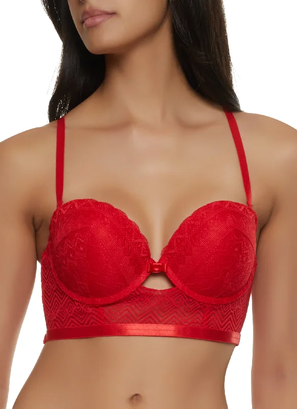 Year-End Clearance Aztec Lace Keyhole Balconette Bra | Converts to Strapless