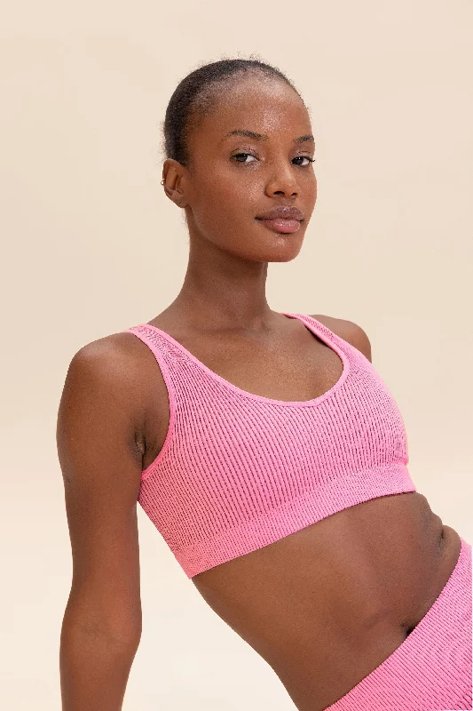 Special Price Rib Classic Seamless V-neck Sports Bra