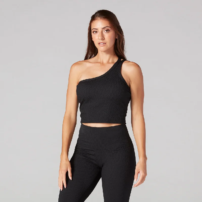 Weekend Specials to Delight Seersucker One Shoulder Bra *