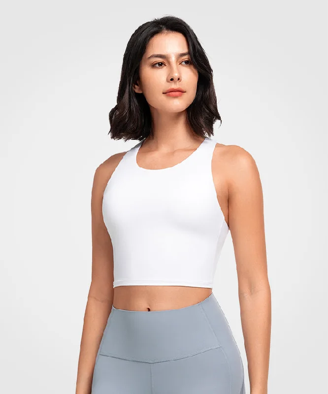 Price Fest Shift Scoop Neckline  Strappy Padded Yoga Bra | Women's Light Support Sports Bra