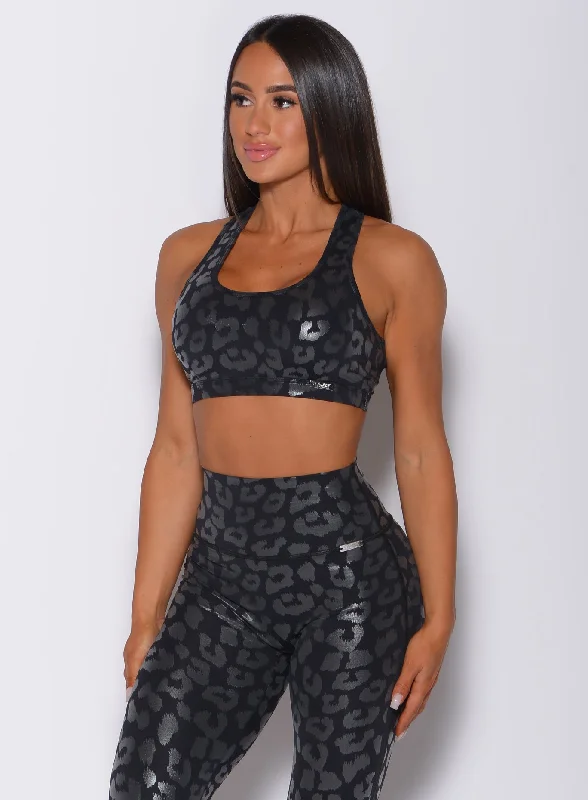 Overstock Shine Leopard Bra