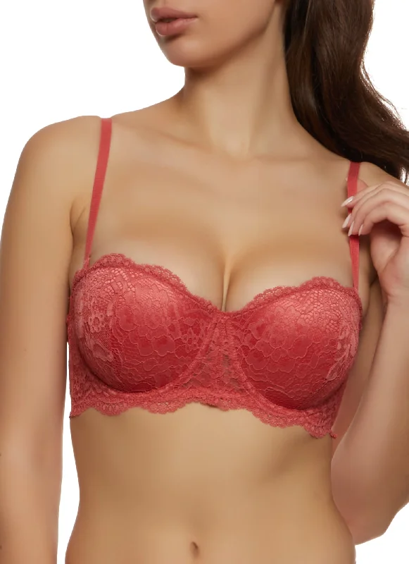 Weekend Offers That Shine Floral Lace Convertible Push Up Balconette Bra