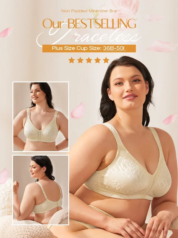 Crazy Deal Minimizer Non Padded Wirefree Plus Size Sports Bra Nude