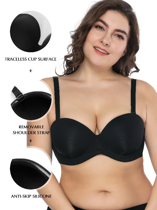 Weekend Discounts to Grab Full Figure Strapless Underwire Multiway Contour Bra Black Weekend Discounts to Grab Full Figure Strapless Underwire Multiway Contour Bra Black