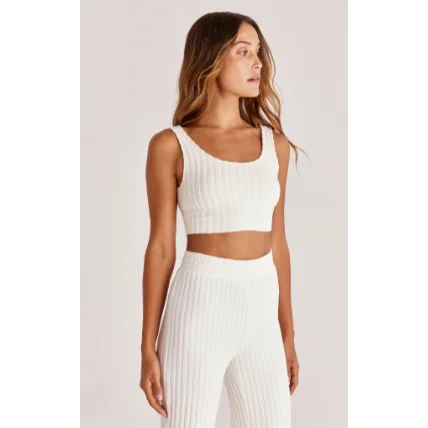 Weekend Shopping Extravaganza Zoe Rib Tank Bralette in Bone
